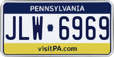 PA license plate JLW6969