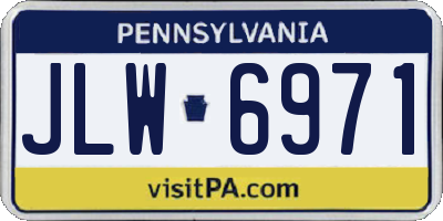 PA license plate JLW6971