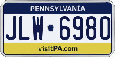PA license plate JLW6980
