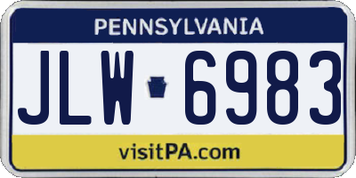 PA license plate JLW6983