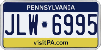 PA license plate JLW6995
