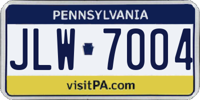 PA license plate JLW7004