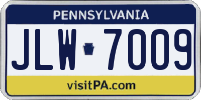 PA license plate JLW7009