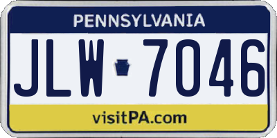 PA license plate JLW7046
