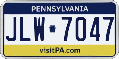 PA license plate JLW7047