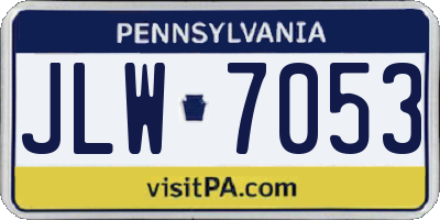 PA license plate JLW7053