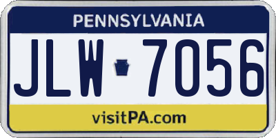 PA license plate JLW7056