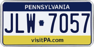 PA license plate JLW7057