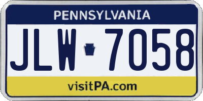 PA license plate JLW7058