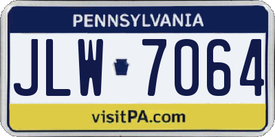 PA license plate JLW7064
