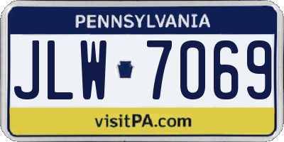 PA license plate JLW7069