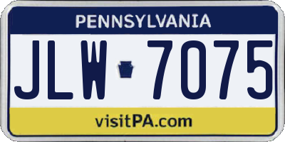 PA license plate JLW7075