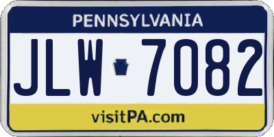 PA license plate JLW7082