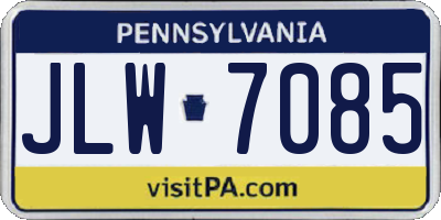 PA license plate JLW7085