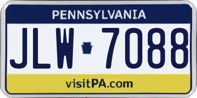 PA license plate JLW7088