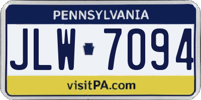 PA license plate JLW7094