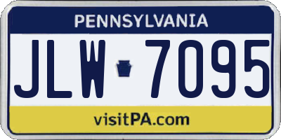 PA license plate JLW7095