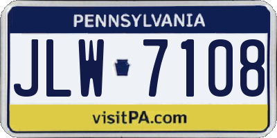 PA license plate JLW7108