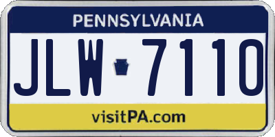 PA license plate JLW7110