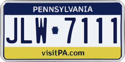 PA license plate JLW7111