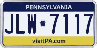 PA license plate JLW7117