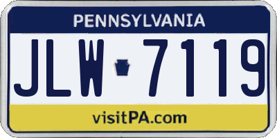 PA license plate JLW7119