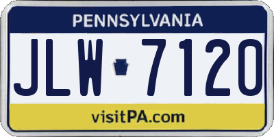 PA license plate JLW7120
