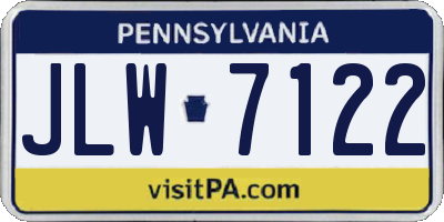 PA license plate JLW7122
