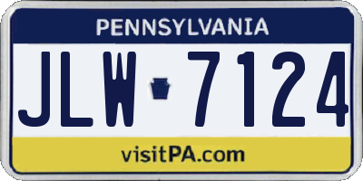 PA license plate JLW7124
