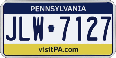 PA license plate JLW7127