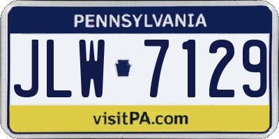 PA license plate JLW7129