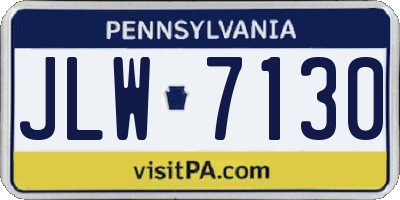 PA license plate JLW7130