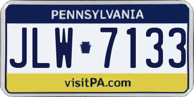 PA license plate JLW7133