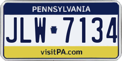 PA license plate JLW7134