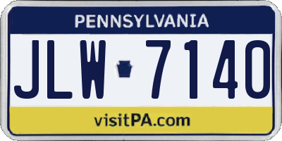 PA license plate JLW7140
