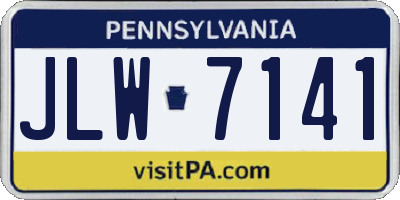 PA license plate JLW7141