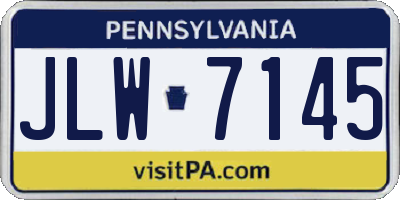 PA license plate JLW7145
