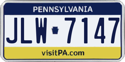 PA license plate JLW7147