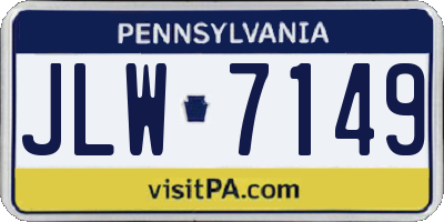 PA license plate JLW7149