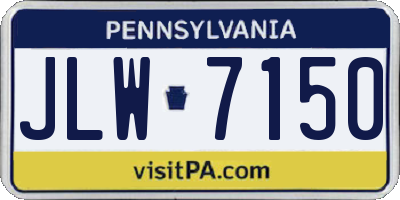PA license plate JLW7150