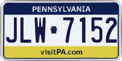 PA license plate JLW7152