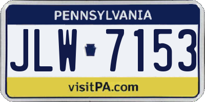 PA license plate JLW7153