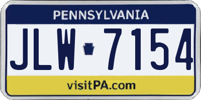 PA license plate JLW7154