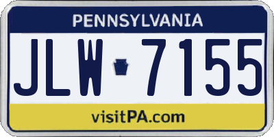 PA license plate JLW7155
