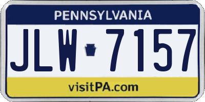 PA license plate JLW7157