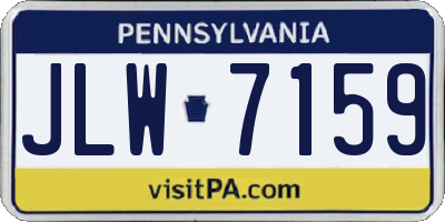 PA license plate JLW7159