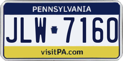 PA license plate JLW7160