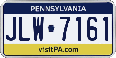 PA license plate JLW7161