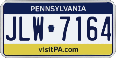 PA license plate JLW7164