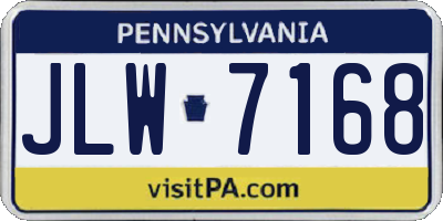 PA license plate JLW7168